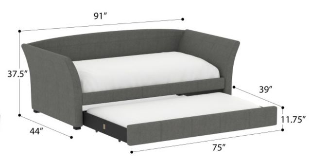 Emerald Home Vienna Italian Gray Twin Trundle Daybed-2