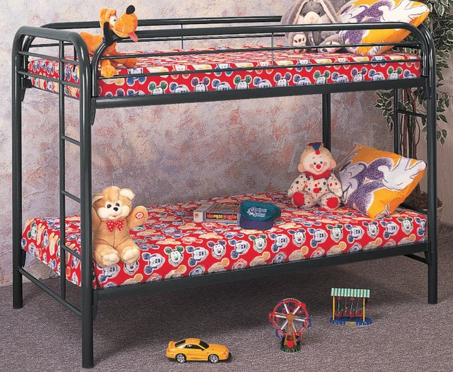 American Wholesale Furniture Black Twin/Twin Bunk Bed-0