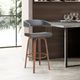 Armen Living Topanga Gray/Walnut Swivel Counter Stool-1