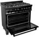 ZLINE 36" Black Stainless Steel Freestanding Dual Fuel Range-4