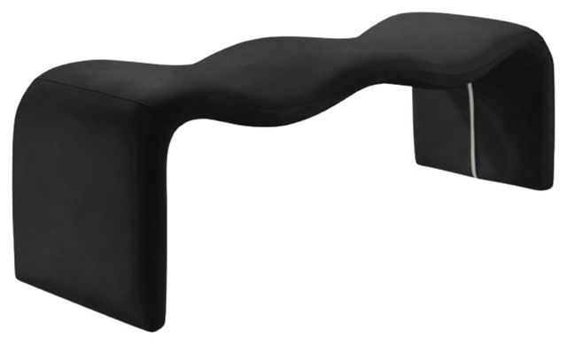 Meridian Furniture Willow Black Vegan Leather Bench-0