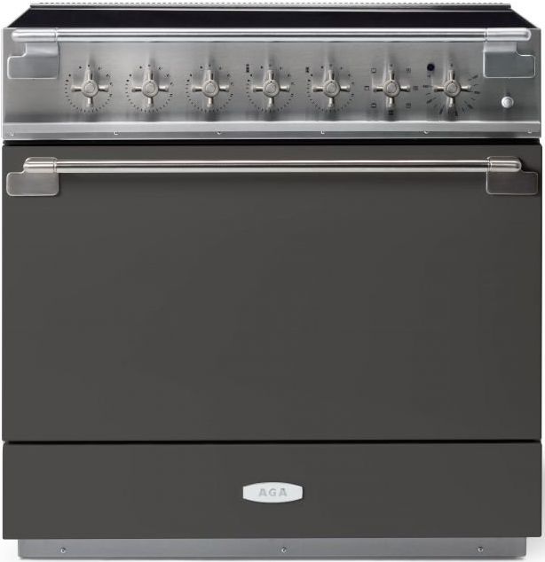 AGA™ Elise 36" Stainless Steel Pro Style Induction Range with Slate Door-0