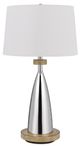 Cal® Lighting & Accessories Lockport Chrome/White Table Lamp-0