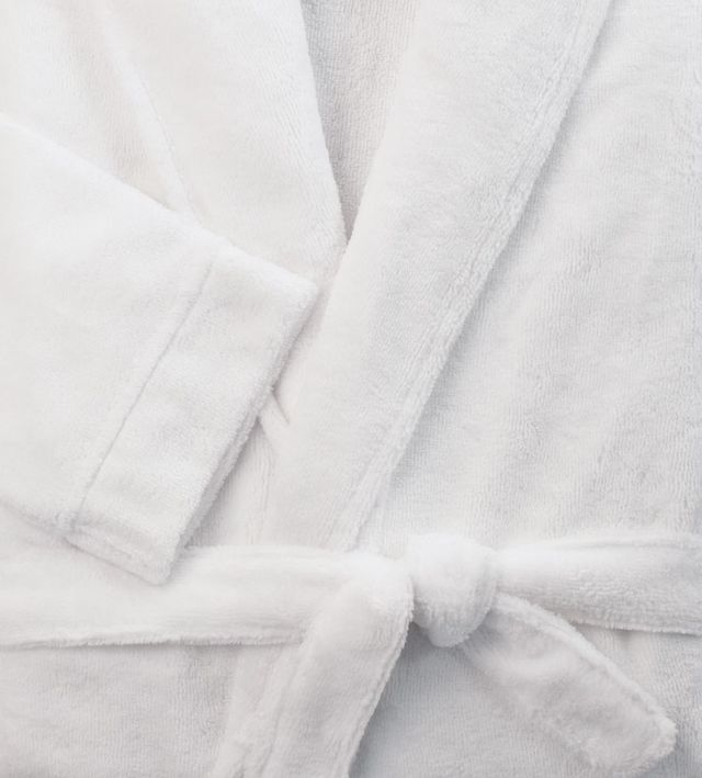 Cariloha White Bamboo-Viscose Blend Small/Medium Unisex Plush Bathrobe-0