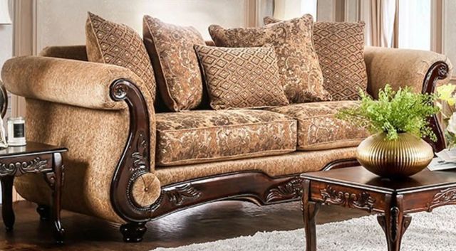 Furniture of America® Nicanor Gold Sofa-0