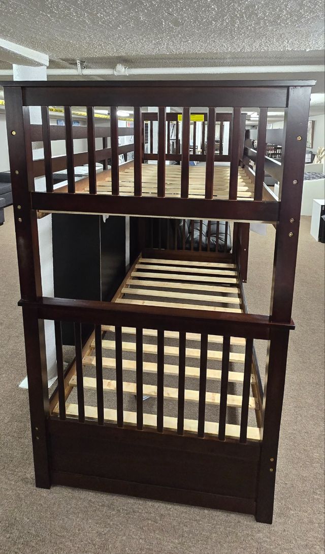 Espresso Loft Bunk Bed (Single over Single-3