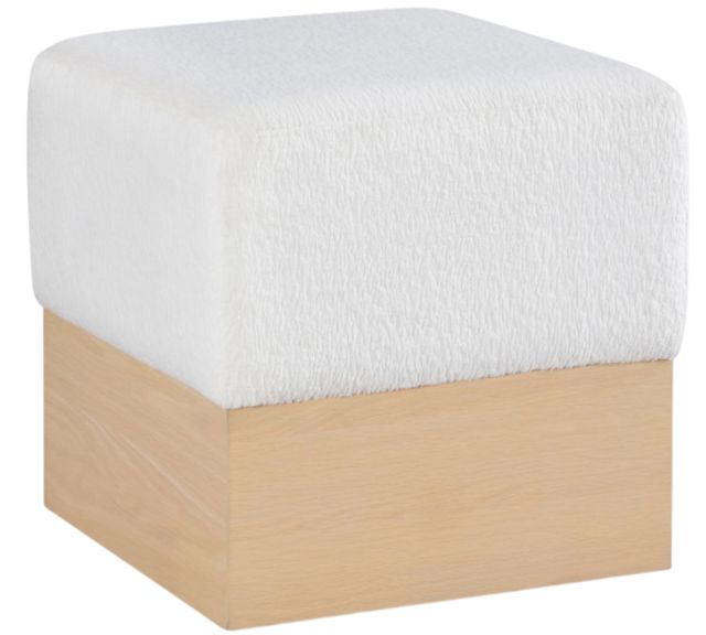 Meridian Furniture Havre Cream/Natural Upholstered Ottoman-0