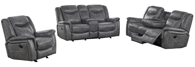 Coaster® Conrad 3-Piece Gray Manual Reclining Sofa Set-0