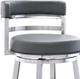 Armen Living Madrid Brushed Stainless Steel/Gray Bar Stool-4