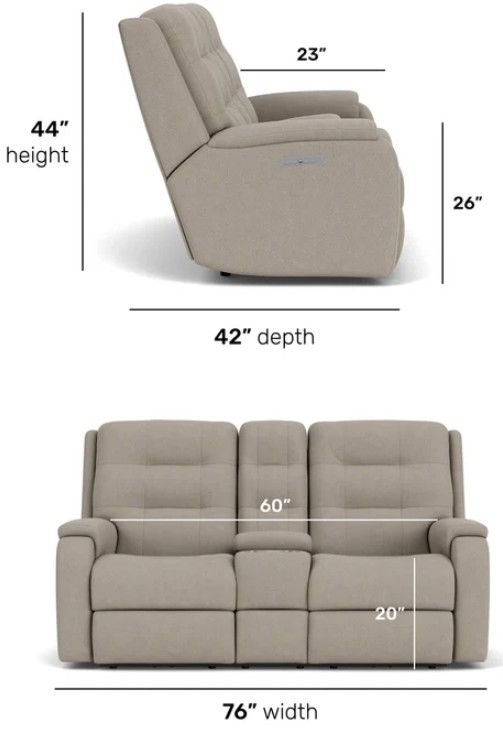 Flexsteel® Customizable Arlo Power Reclining Loveseat with Console and Power Headrests-2