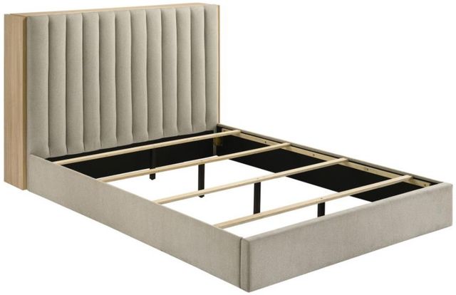 Coaster®  Arielle Light Oak/Light Tan Queen Bookcase Panel Storage Bed-2