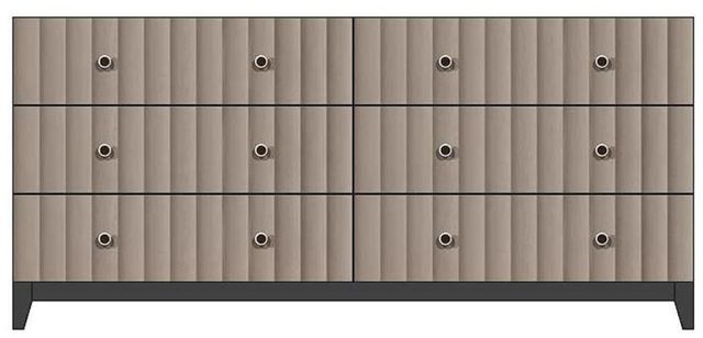 Country View Woodworking Customizable American Modern 72" 6-Drawer Silver Knob Wood Legs Dresser-0