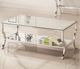 Coaster® Saide Glass Top Chrome Rectangular Coffee Table with Mirrored Shelf-1