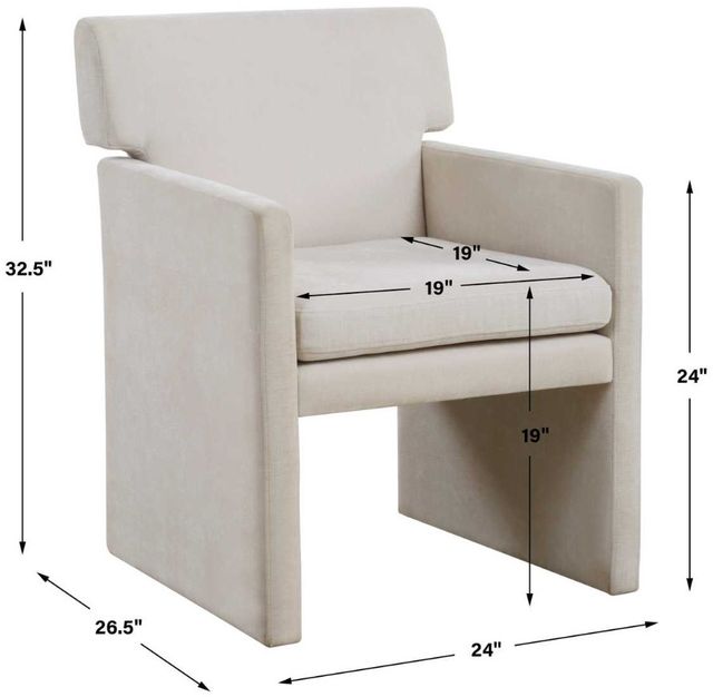 Uttermost® Colette Ivory Dining Chair-2