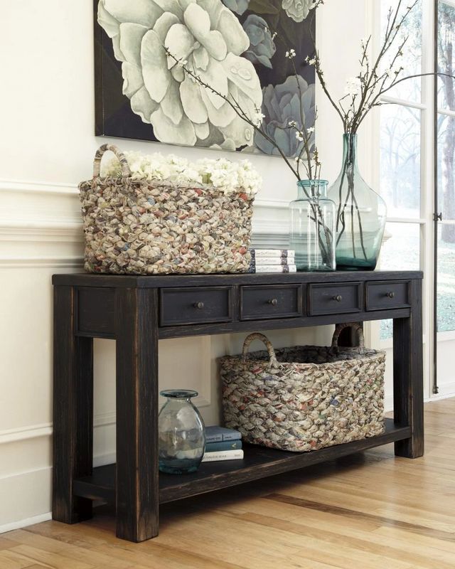 Signature Design by Ashley® Gavelston Black Sofa Table-4
