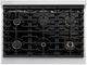 ZLINE Autograph Edition Paramount 36" Stainless Steel Pro Style Gas Range with Black Matte Door and Polished Gold Accents-3
