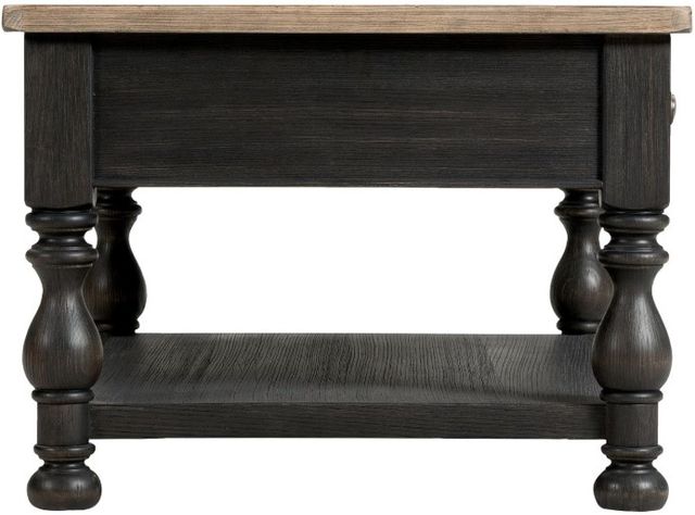 Riverside Furniture Barrington Antique Oak Rectangular Coffee Table with Matte Black Base-2