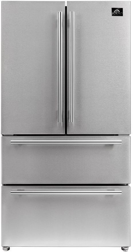 FORNO® Alta Qualita 36" 19.2 Cu. Ft. Stainless Steel Counter Depth French Door Refrigerator-0