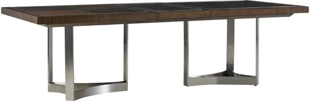 Lexington Home Macarthur Park Beverly Place Brown Dining Table with Brushed Stainless Base-0