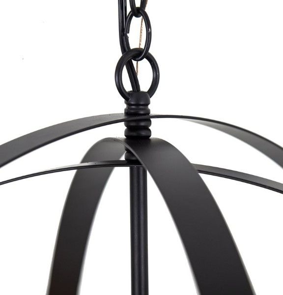 YHD Spherical Matte Black 6-Light Chandelier-4