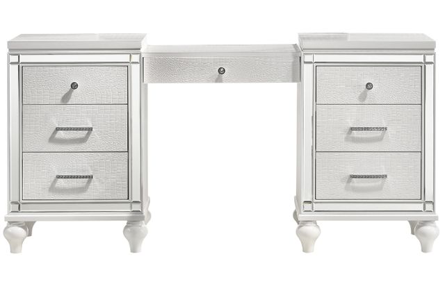 New Classic® Home Furnishings Valentino 2-Piece White Vanity Set-1