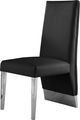 Meridian Furniture Porsha Black/Chrome Vegan Leather Dining Chair-2