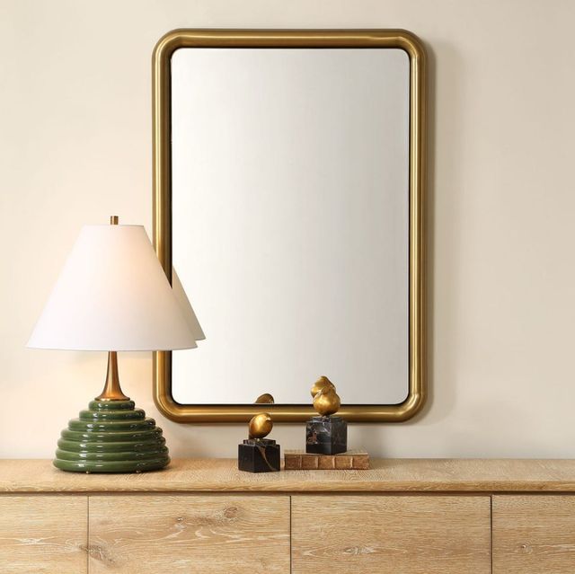 Uttermost® Atkinson Antique Brass Rectangular Mirror-0