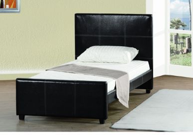 Milton Greens Stars Black Twin Upholstered Platform Bed-1