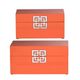 A & B Home 2-Piece Orange Decorative Box Set-1