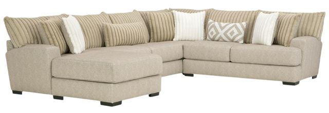 Albany Industries 3-Piece Tweed Toast Left-Arm Facing Chaise Sectional -0