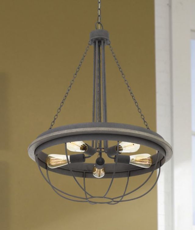 Cal® Lighting & Accessories Nixa Dove Grey Chandelier-2