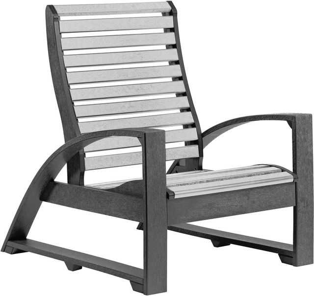 C R Plastics St. Tropez Slate and Light Grey Lounge Chair-0