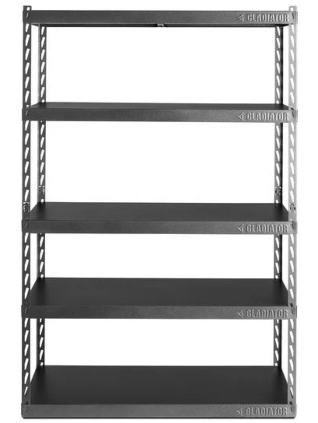 Gladiator® Hammered Granite 48" Wide EZ Connect Rack with Five 24" Deep Shelves-0