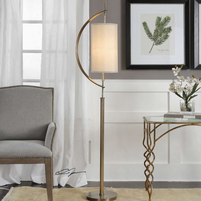 Uttermost® Balaour Antique Brass Floor Lamp-1
