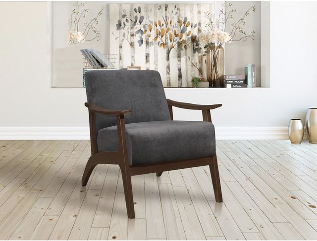 Homelegance® Carlson Dark Gray/Dark Walnut Accent Chair-3