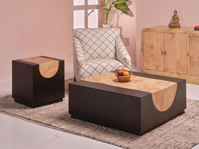 Jaipur Furniture Jairette Black/Natural Side Table-1
