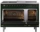 Ilve® Nostalgie II Noblesse 48'' Emerald Green Pro Style Dual Fuel Range with Burnished Trim-1