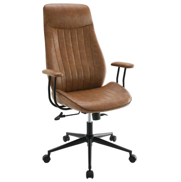 Coaster® Ranger Brown Upholstered Adjustable Home Office Desk Chair -0