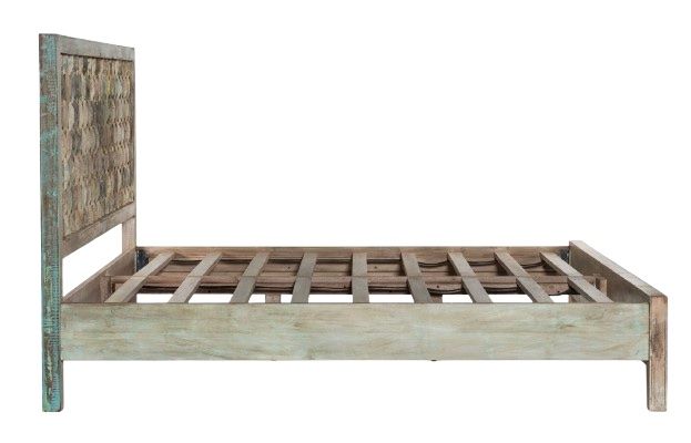 Home Trends & Design Ibiza Vintage Teal Queen Panel Bed-2