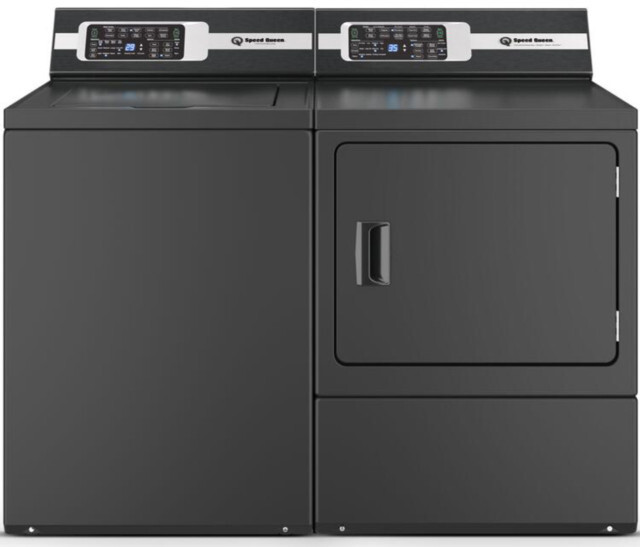 【R&B】MQ3 Speed Queen® Matte Black Laundry Pair | University Electric