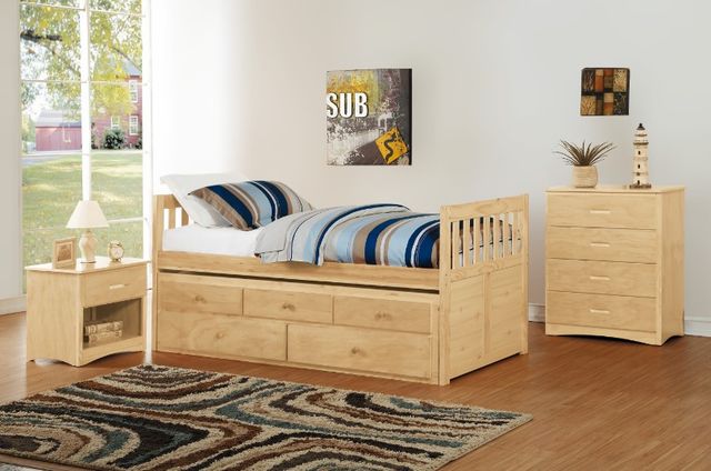 Homelegance® Bartly Natural Pine Twin/Twin Trundle Bed-1