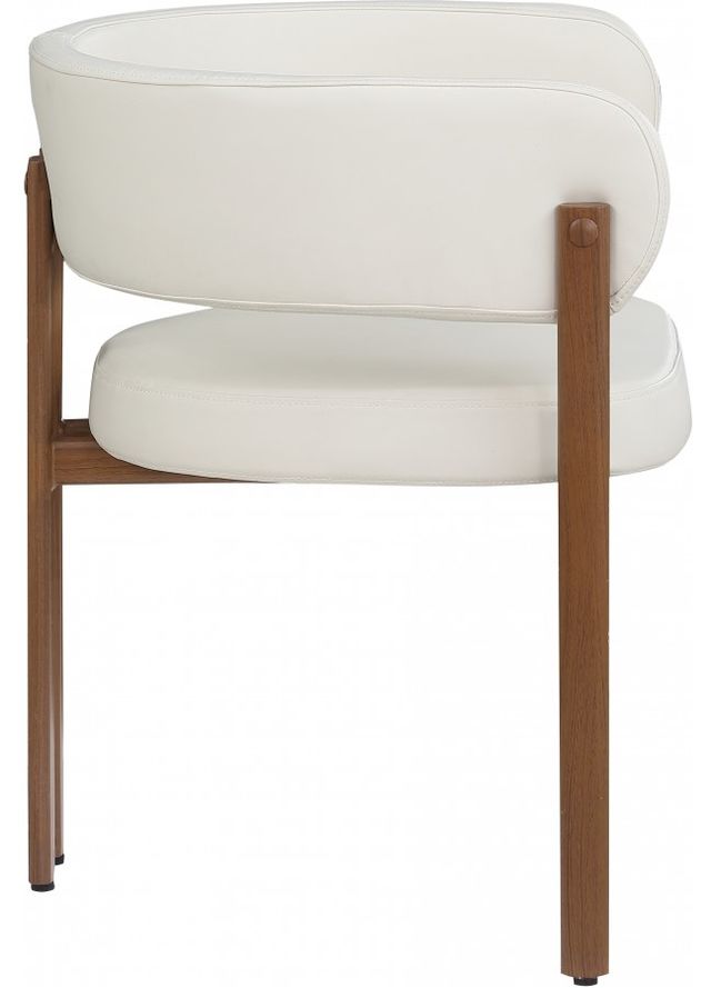 Meridian Furniture Gideon Cream/Walnut Vegan Leather Dining Chair-2
