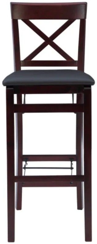Linon Triena Merlot X Back Folding Stool-3