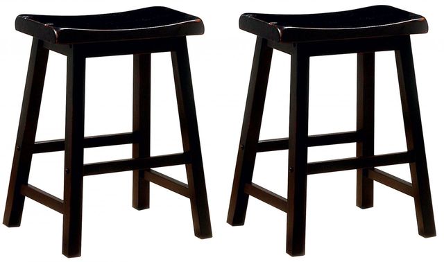 Coaster® Durant 2-Piece Black Wooden Counter Stools-0
