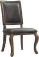 Elements International Gramercy 7-Piece Chocolate/Weathered Brown Leather Dining Set-3