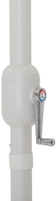 Meridian Furniture Amalfi White/Matte White Aluminum Outdoor Patio Umbrella and Round Base-3