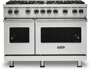 Front view of the Viking® 5 Series 48" Stainless Steel Pro Style Liquid Propane Gas Range