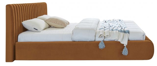 Meridian Furniture Nico Saddle Velvet Full Upholstered Panel Bed-2