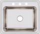Elkay Lustertone® Classic Lustrous Satin 25" x 21-1/4" x 10-1/8" 3-Hole Single Bowl Drop-In Sink-1