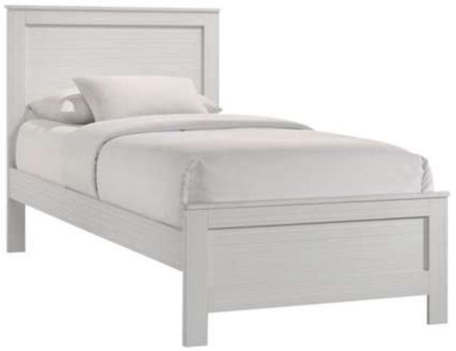 Elements International Sami White Upholstered Twin Panel Bed-0